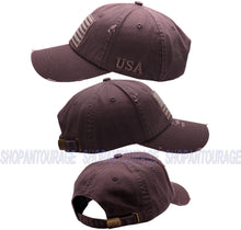 Load image into Gallery viewer, Antourage American Flag Distressed Cotton Collection Hat - Wholesale: Dark Grey - 10 Units ($8.00 Ea.)