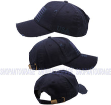 Load image into Gallery viewer, Antourage American Flag Distressed Cotton Collection Hat - Wholesale: Navy - 10 Units ($8.00 Ea.)