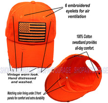 Load image into Gallery viewer, Antourage American Flag Distressed Cotton Collection Hat - Wholesale: Orange - 10 Units