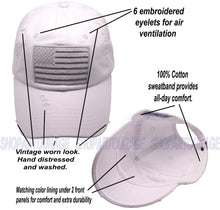 Load image into Gallery viewer, Antourage American Flag Distressed Cotton Collection Hat - Wholesale: White - 10 Units ($8.00 Ea.)