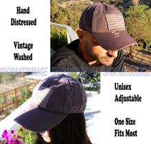 Load image into Gallery viewer, Antourage American Flag Distressed Cotton Collection Hat - Wholesale: Dark Grey - 10 Units ($8.00 Ea.)