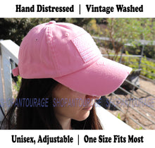 Load image into Gallery viewer, Antourage American Flag Distressed Cotton Collection Hat - Wholesale: Pink - 10 Units ($8.00 Ea.)