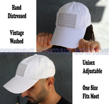 Load image into Gallery viewer, Antourage American Flag Hat for Men and Women | Vintage Baseball Tactical Hat Cap with USA Flag + 2 Patriotic Patches - White