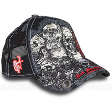 Load image into Gallery viewer, Red Monkey Designs Pile Of Skulls New Limited Edition Trucker Snapback Hat Cap RM1112
