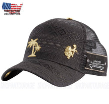 Load image into Gallery viewer, Red Monkey Palms `26 Black Hat RM1195 Limited Edition Unisex Trucker Cap
