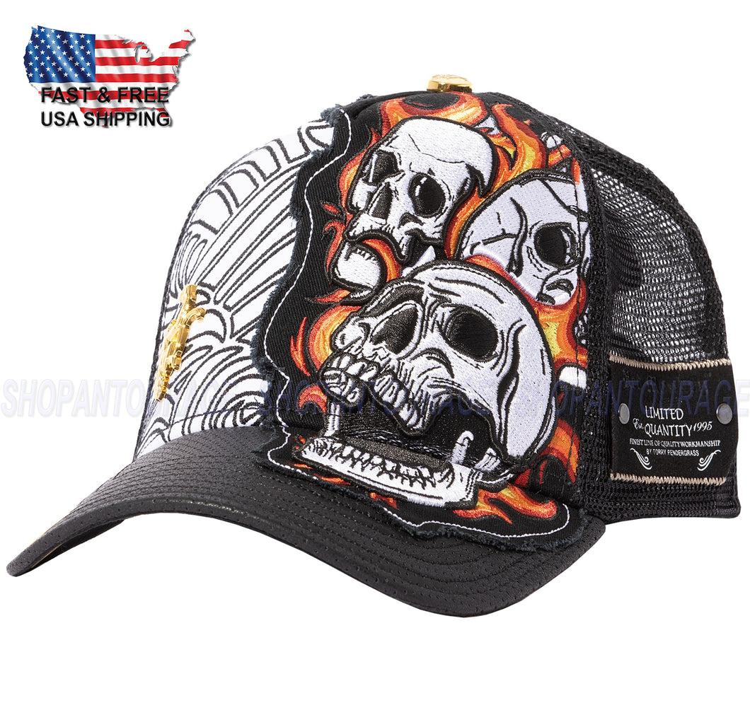 Red Monkey Fire Skull Black RM1476 New Limited Edition Unisex Trucker Hat Cap