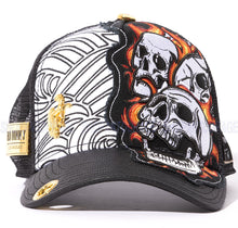 Load image into Gallery viewer, Red Monkey Fire Skull Black RM1476 New Limited Edition Unisex Trucker Hat Cap
