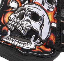 Load image into Gallery viewer, Red Monkey Fire Skull Black RM1476 New Limited Edition Unisex Trucker Hat Cap
