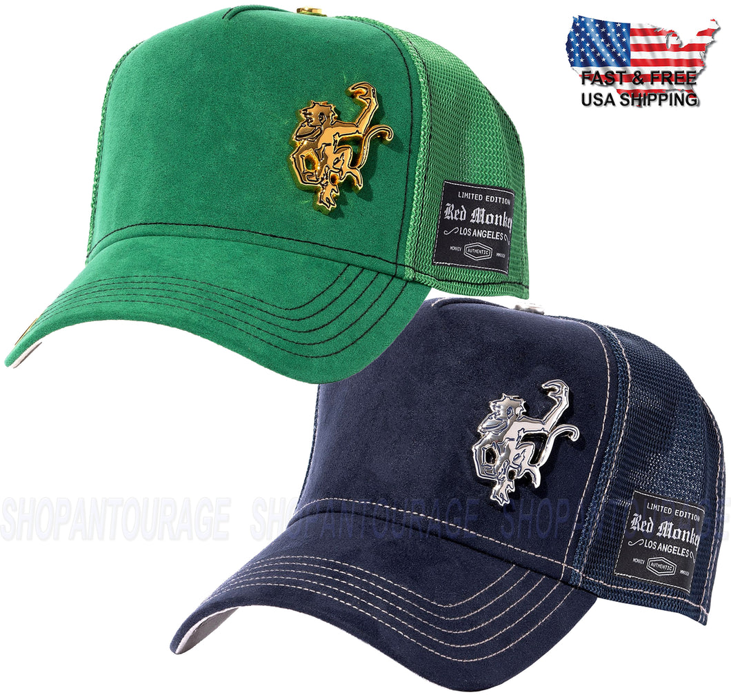 Red Monkey Rich Micro-Suede RM1521 New Limited Unisex Trucker Hat Cap | 2 Colors