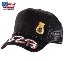 Load image into Gallery viewer, Red Monkey Money Bag Glory Black RM1522 Limited Edition Unisex Trucker Hat Cap
