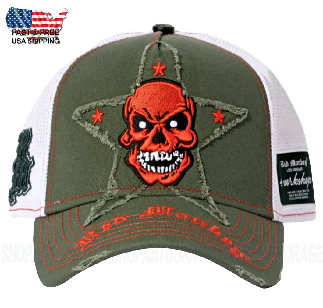 Red Monkey Money Red Baron Camo RM1542 Limited Edition Unisex Trucker Hat Cap