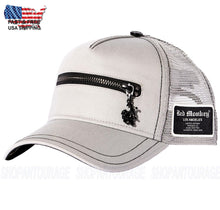 Load image into Gallery viewer, Red Monkey Designs Zipper Silver Limited Edition Trucker Snapback Hat Cap RM1556

