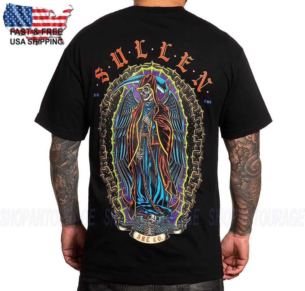 Sullen Art Collective Angel Of Death SCM5167 Short Sleeve Graphic Tattoo T-shirt Top For Men