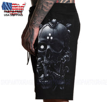 Load image into Gallery viewer, Sullen Art Collective Blaq Skull SCM6242 New Tattoo Graphic Board Shorts for Men
