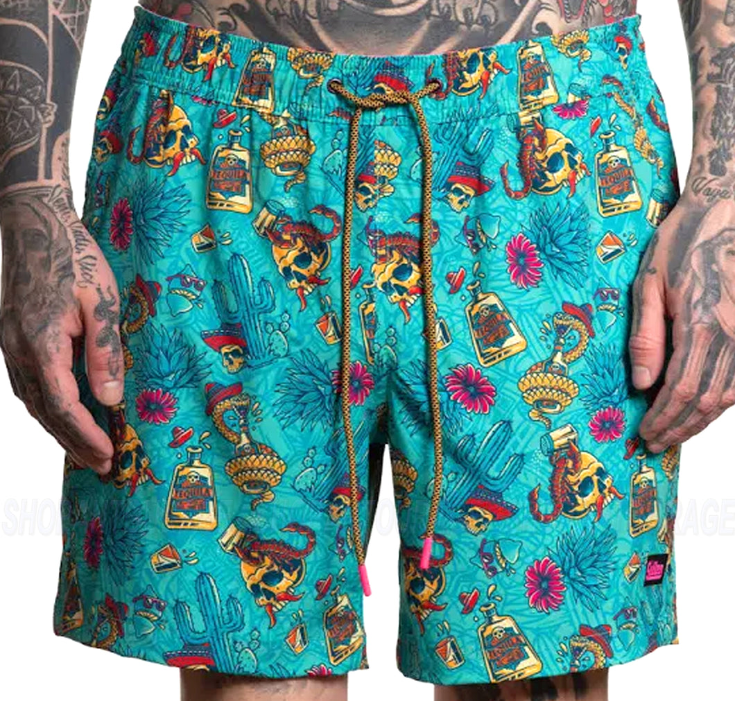 Sullen Art Collective Tequila Pardy E-Waist SCM6228 Graphic Board Shorts for Men