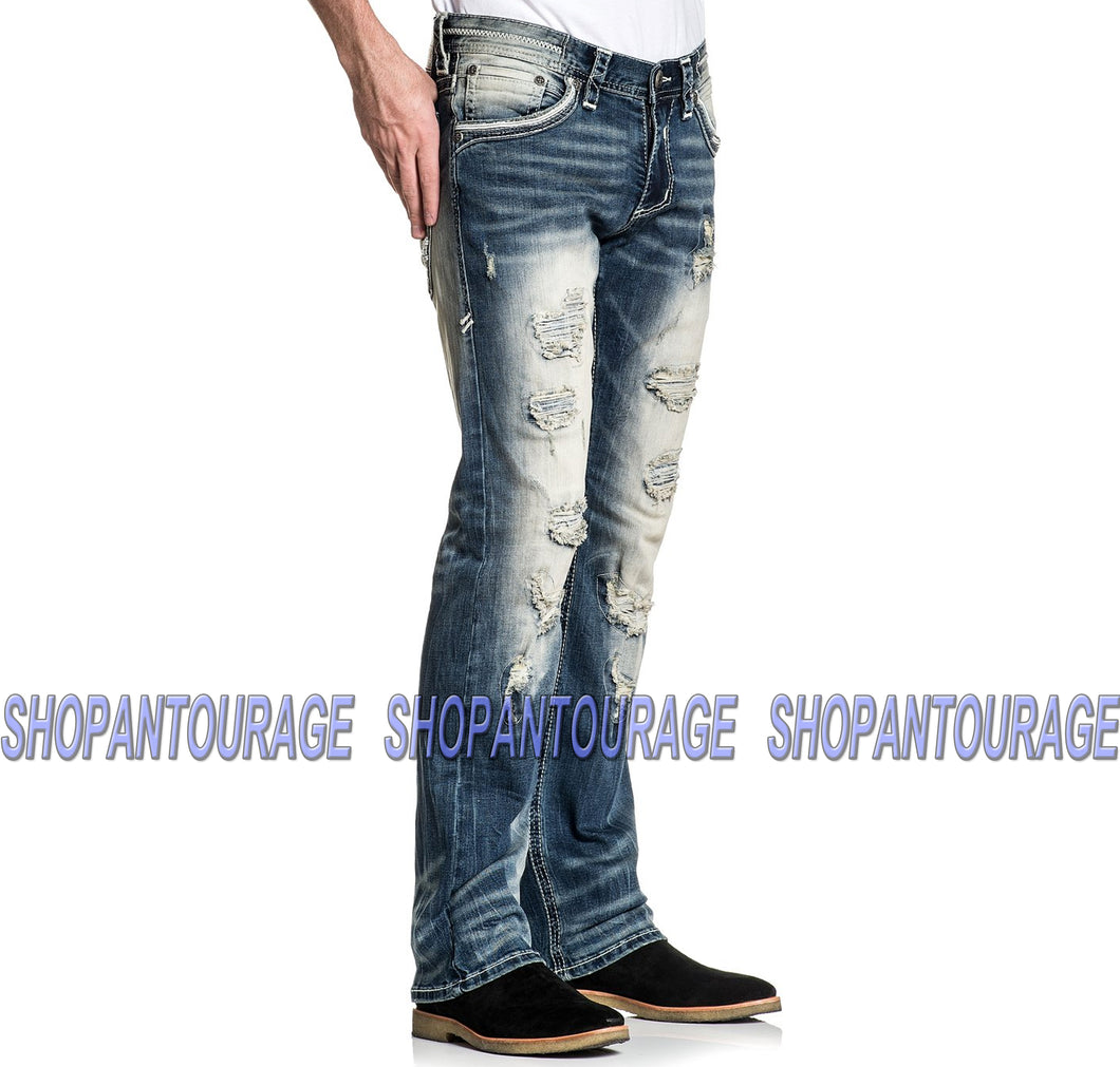 Affliction Ace Armory Jacksonville 110SS210 Men`s Slim Straight Fit Denim Jeans