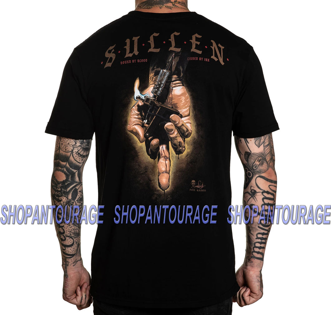 Sullen Burned SCM3000 New Short Sleeve Graphic Tattoo Skull T-shirt For Men