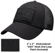 Load image into Gallery viewer, Antourage American Flag Classic Mesh Hat Collection - Wholesale: Black 10 Units / $7.00 Each
