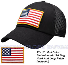 Load image into Gallery viewer, Antourage American Flag Classic Mesh Hat Collection - Wholesale: Black 10 Units / $7.00 Each
