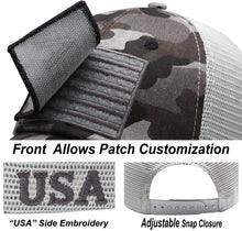 Load image into Gallery viewer, Antourage American Flag Classic Mesh Keyhole Hat Collection - Wholesale: Black Camo 10 Units  / $7.00 Each
