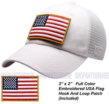 Load image into Gallery viewer, Antourage American Flag Classic Mesh Hat Collection - Wholesale: White 10 Units  / $7.00 Each
