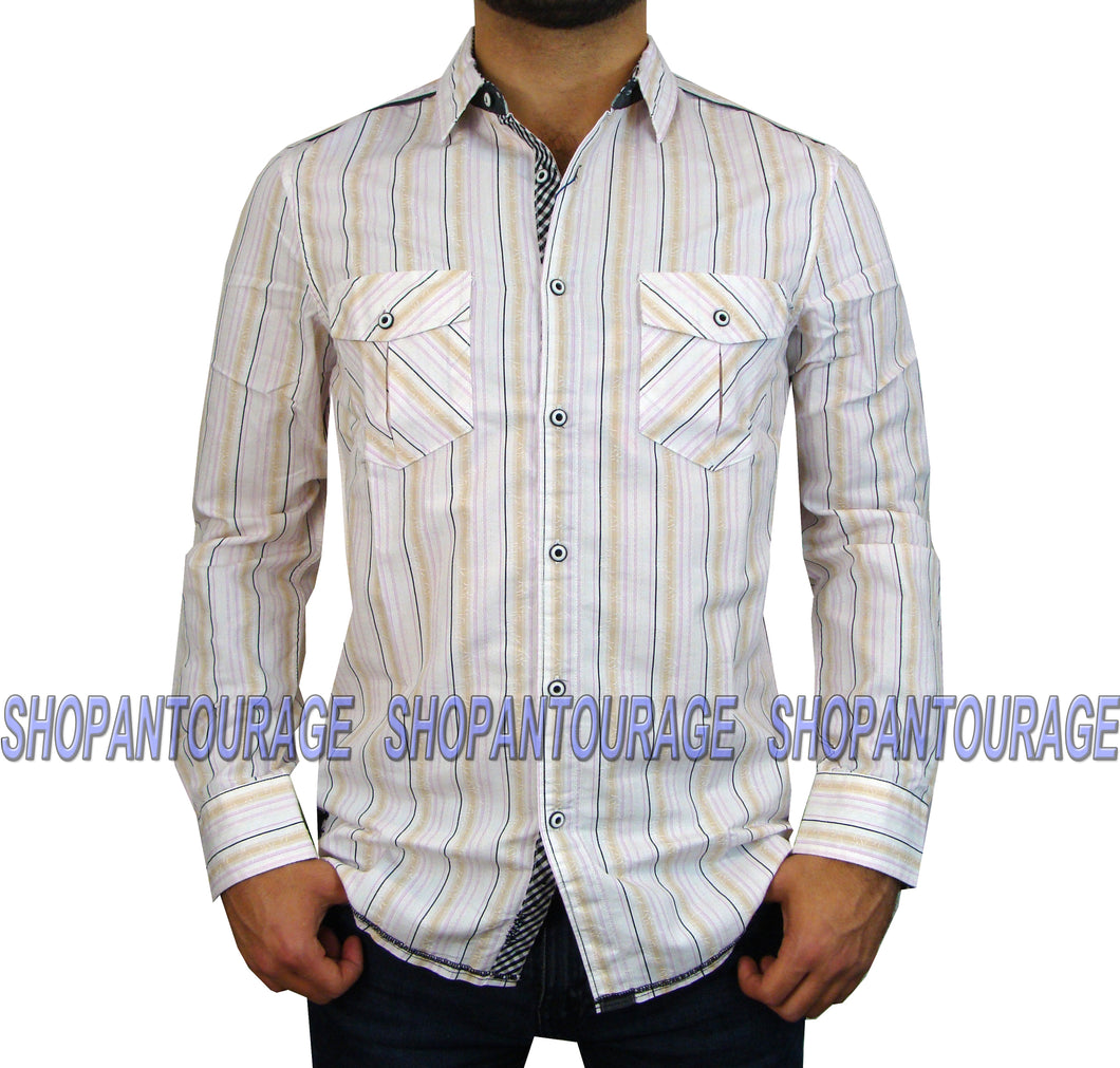 English Heroes by Rock Roll n Soul EHW108 Long Sleeve Button Down Woven Shirt for Men