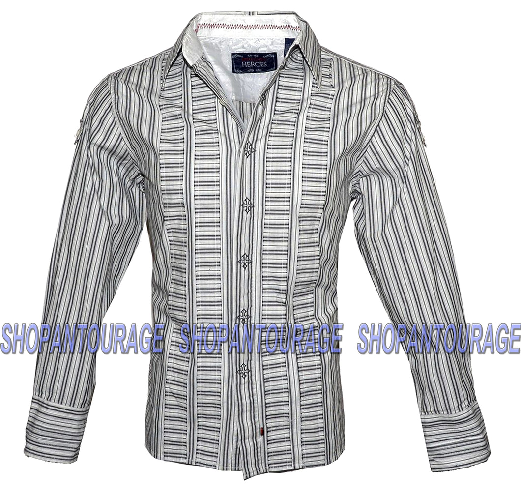 English Heroes by Rock Roll n Soul EHW117 Long Sleeve Button Down Woven Shirt for Men