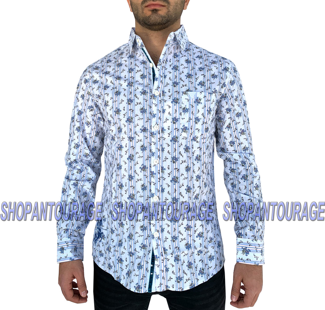 English Heroes EHW132 New Long Sleeve Fashion Button Down Woven Shirt for Men