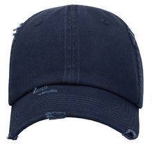 Load image into Gallery viewer, ANTOURAGE Vintage Distressed Unisex Washed Plain Cotton New Baseball Dad Hat Cap - Navy
