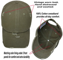 Load image into Gallery viewer, ANTOURAGE Vintage Distressed Unisex Washed Plain Cotton New Baseball Dad Hat Cap - Olive
