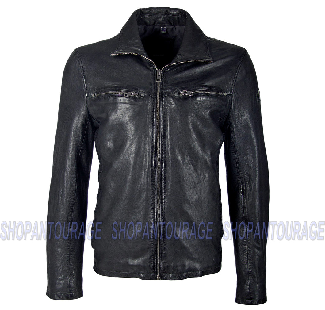 Mauritius Gage Black 100% New Genuine Lambskin Leather Jacket For Men