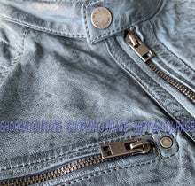 Load image into Gallery viewer, Mauritius Gorey Blue 100% New Genuine Lambskin Fashion Leather Jacket For Men
