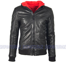 Load image into Gallery viewer, Mauritius Graydon Hooded Reversible 100% Genuine Lambskin Leather Jacket For Men
