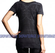 Load image into Gallery viewer, Sinful Heart Of Glass S3516 New Short Sleeve Graphic Black T-shirt By Affliction
