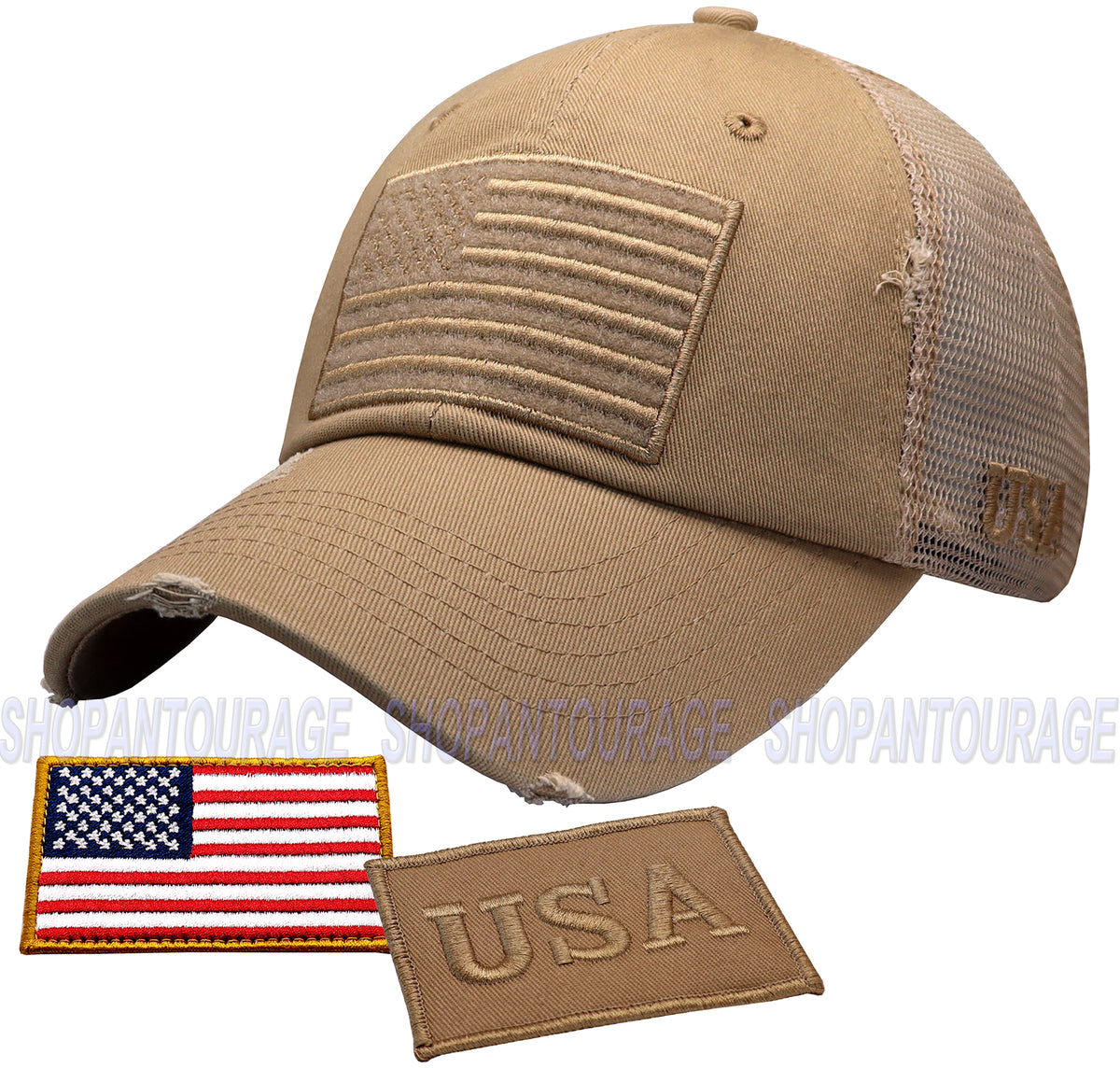 Antourage American Flag Distressed Mesh Collection Hat - Wholesale: Kh ...