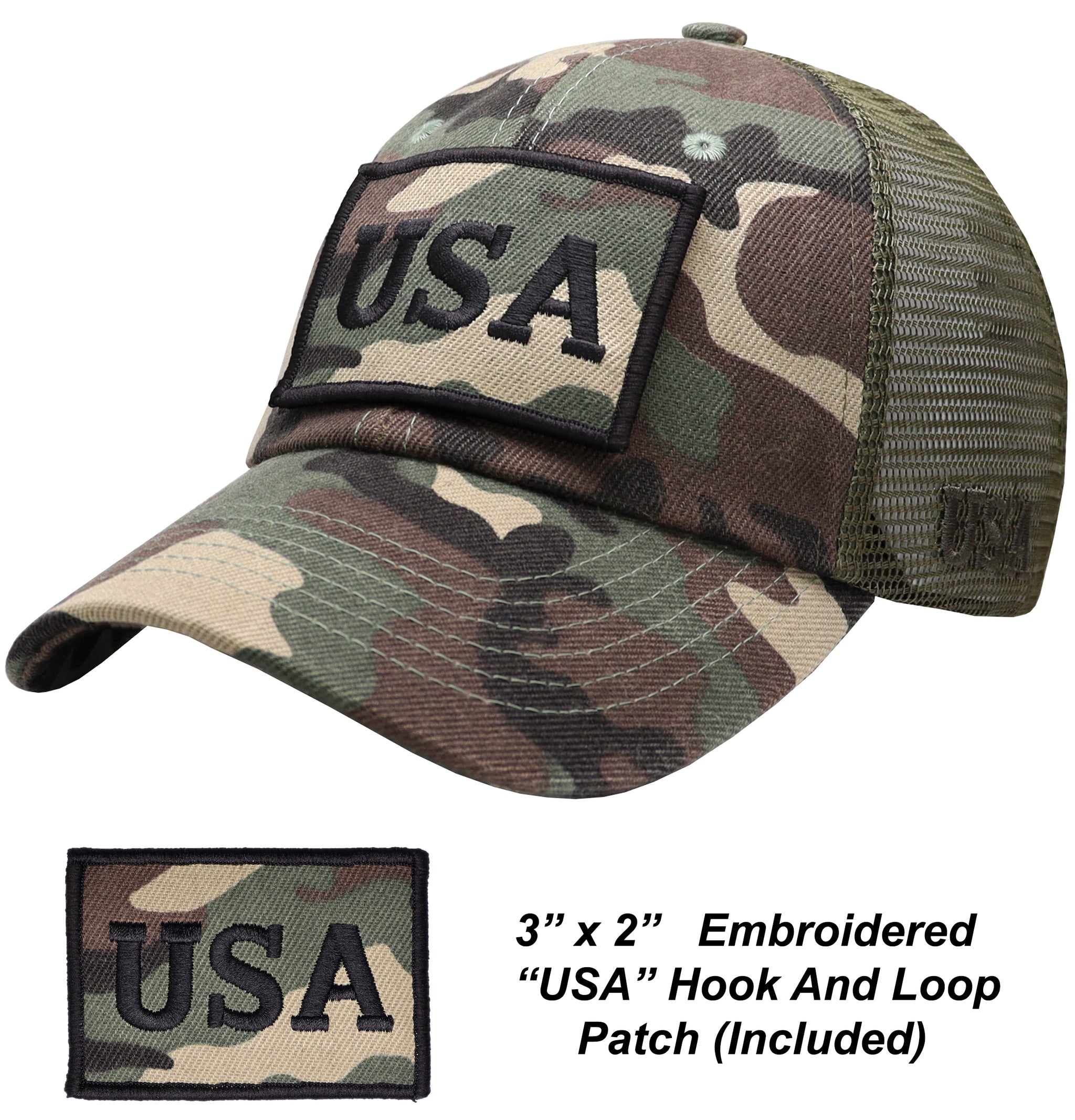 Antourage American Flag Baseball Hat - Unisex Mesh Snapback, Includes 2 Patriotic Patches (Khaki) - View #8