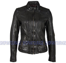 Load image into Gallery viewer, Mauritius Paradyse Black Fashion 100% Genuine Lambskin Leather Jacket For Women
