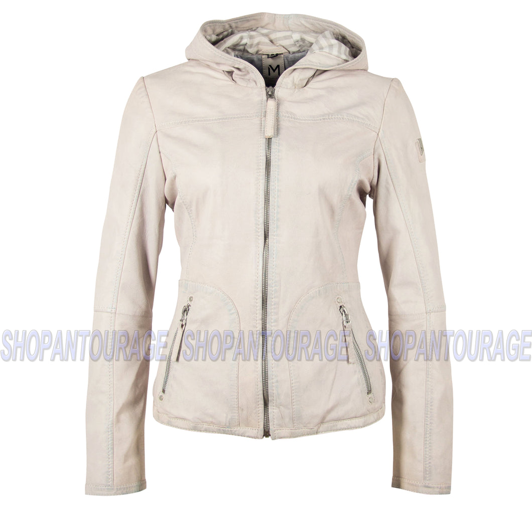 Mauritius Suse Hooded Fashion 100% Genuine Lambskin Leather Jacket For Women