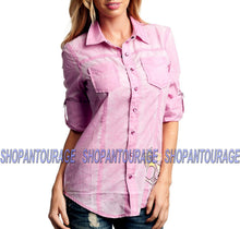 Load image into Gallery viewer, Sinful Maven 05WV412 Women`s Long Sleeve Button Down Woven Shirt By Affliction
