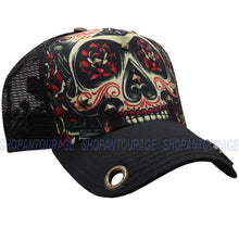 Load image into Gallery viewer, Red Monkey Poder &quot;Dia&quot; Fashion Unisex Skull Limited Trucker Hat Cap
