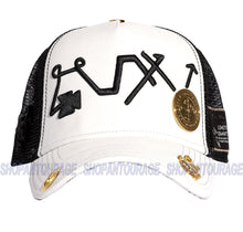 Load image into Gallery viewer, Red Monkey Archangel Saint Michael White RM1333 Limited Unisex Trucker Cap Hat
