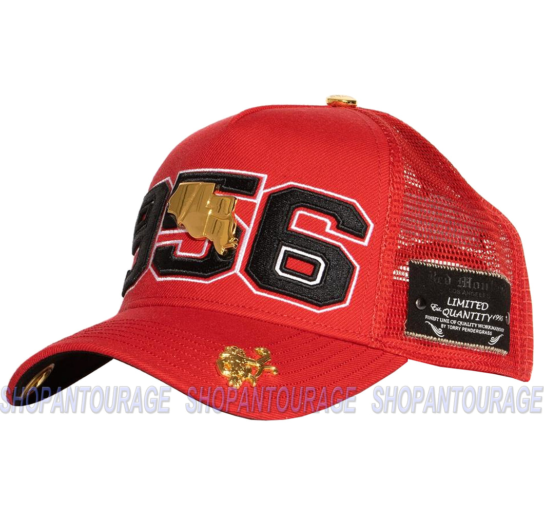 Red Monkey The Valley RM1335 Limited Edition Unisex Trucker Mesh Cap Hat - Red