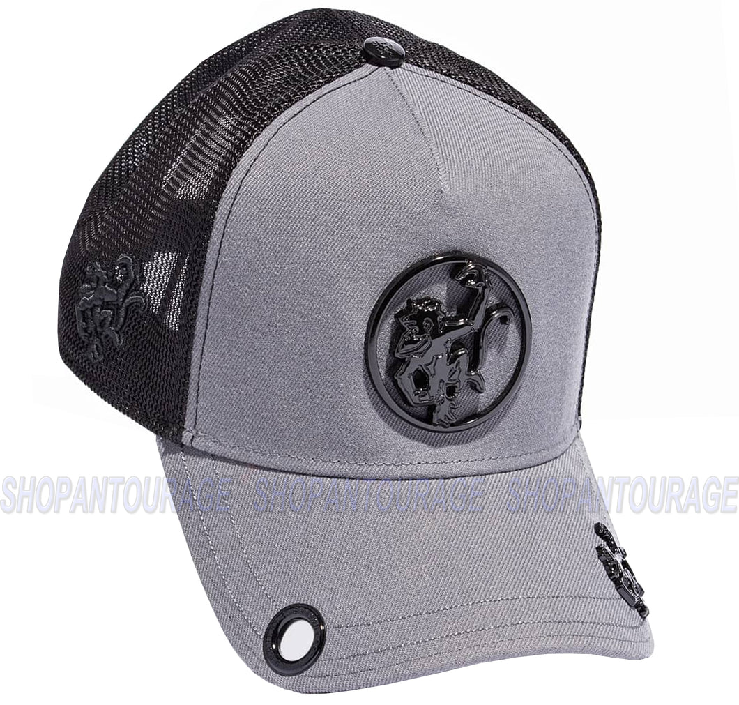 Red Monkey Logo Ring RM1339 New Limited Edition Unisex Trucker Cap Hat - Grey