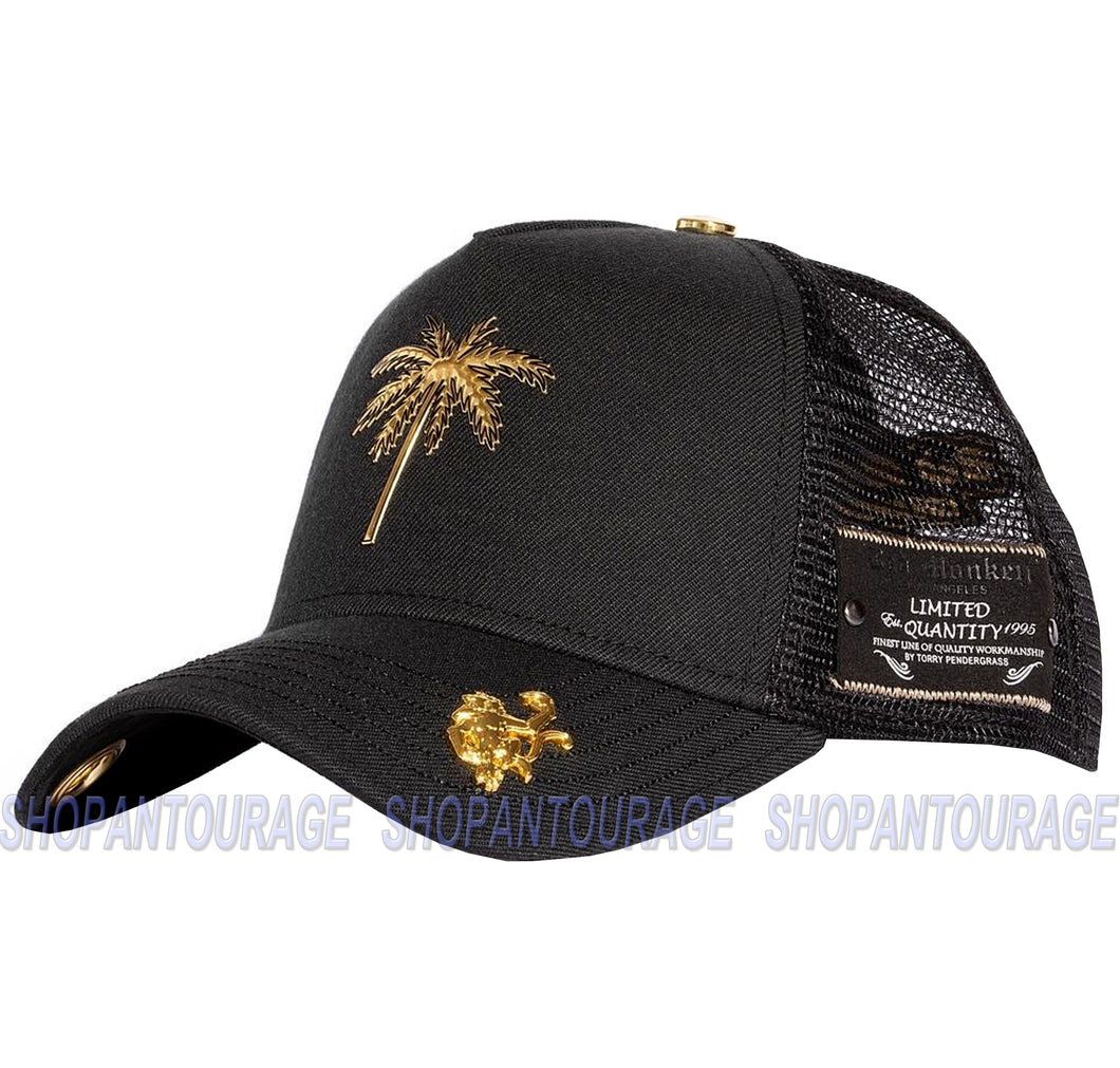 Red Monkey Palms`21 RM1349 Limited Edition Unisex Trucker Mesh Cap Hat - Black