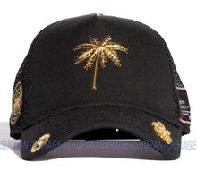 Load image into Gallery viewer, Red Monkey Palms`21 RM1349 Limited Edition Unisex Trucker Mesh Cap Hat - Black
