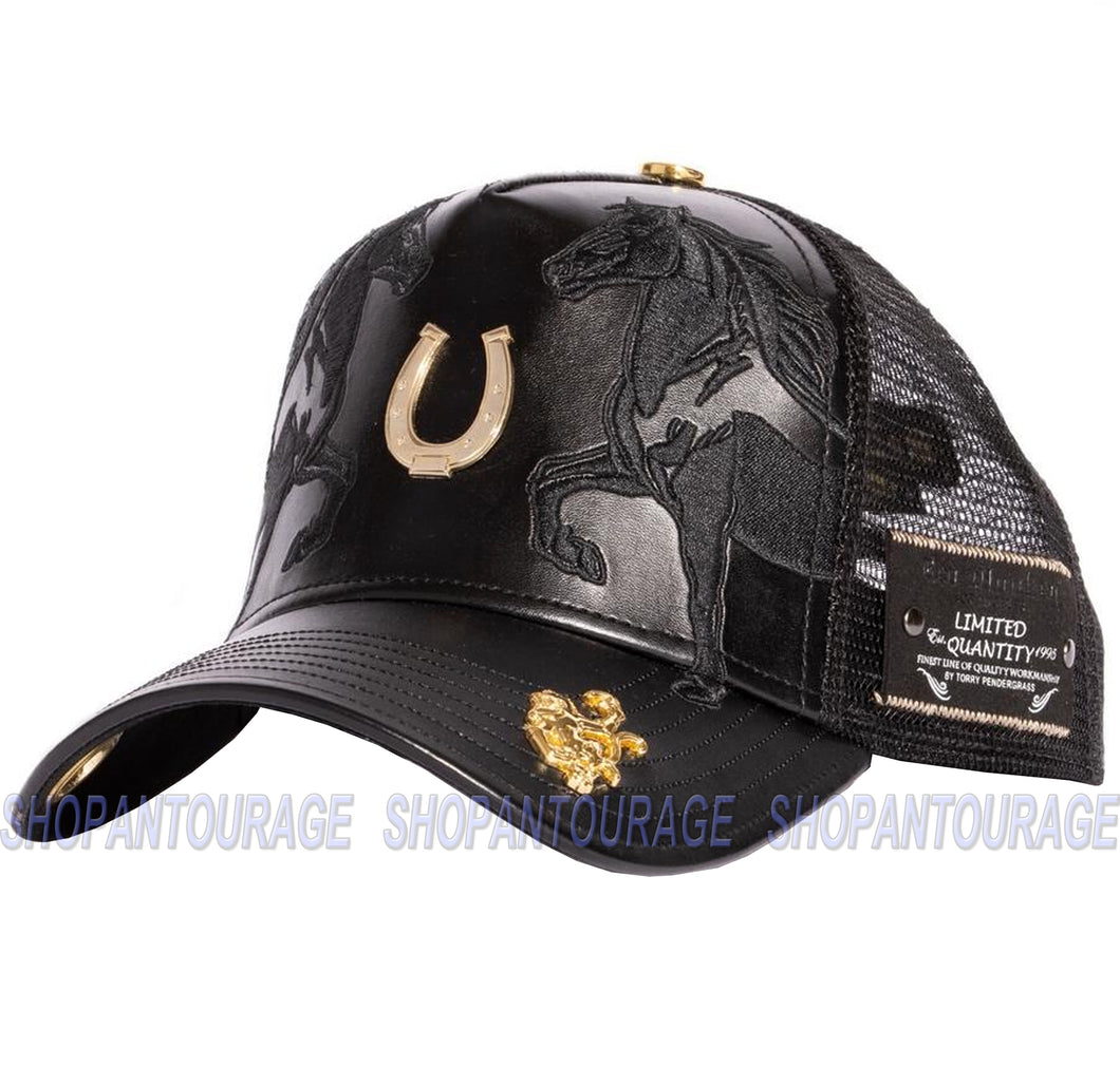 Red Monkey Stallion RM1350 Limited Edition Fashion Trucker Hat Cap - Black