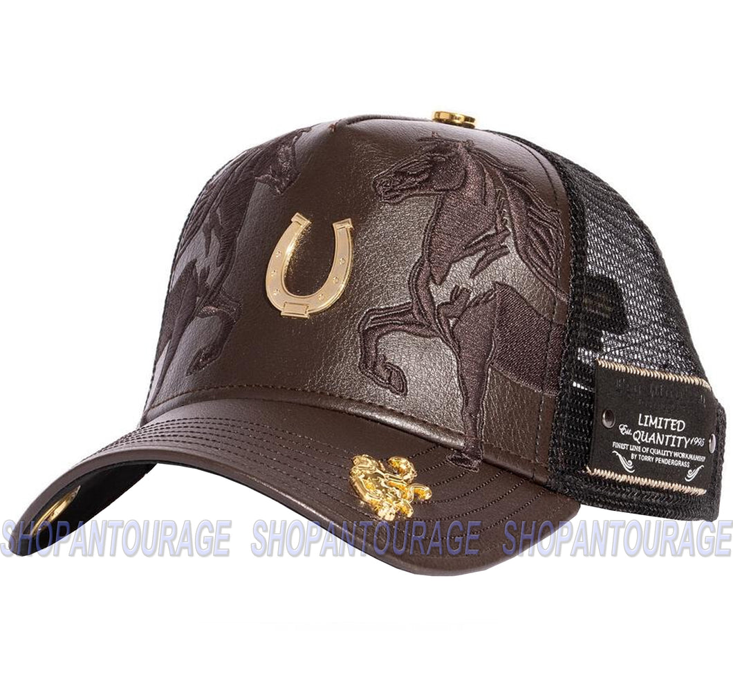 Red Monkey Stallion RM1350 Limited Edition Fashion Trucker Hat Cap - Brown