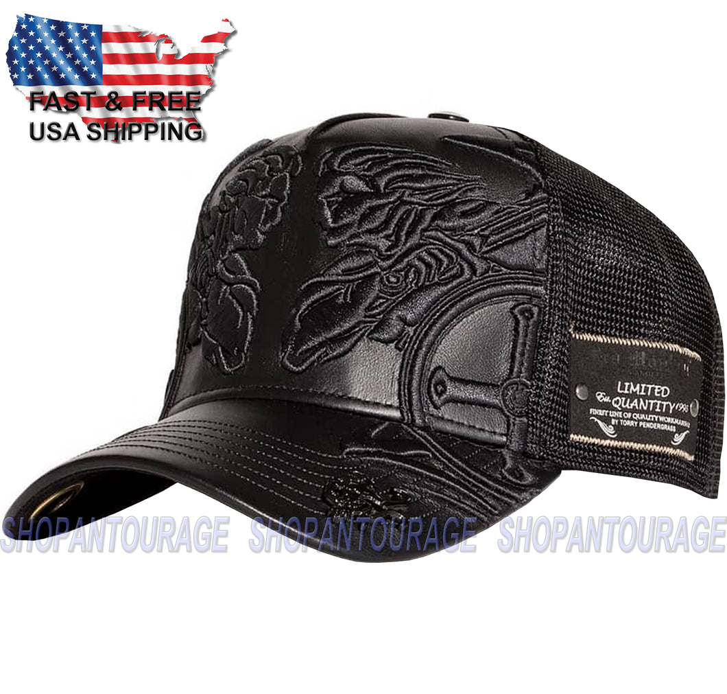 Red Monkey St. Michael The Warrior RM1373 Limited Edition Trucker Hat - Black