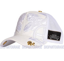 Load image into Gallery viewer, Red Monkey St. Michael The Warrior RM1373 Limited Edition Trucker Hat - White
