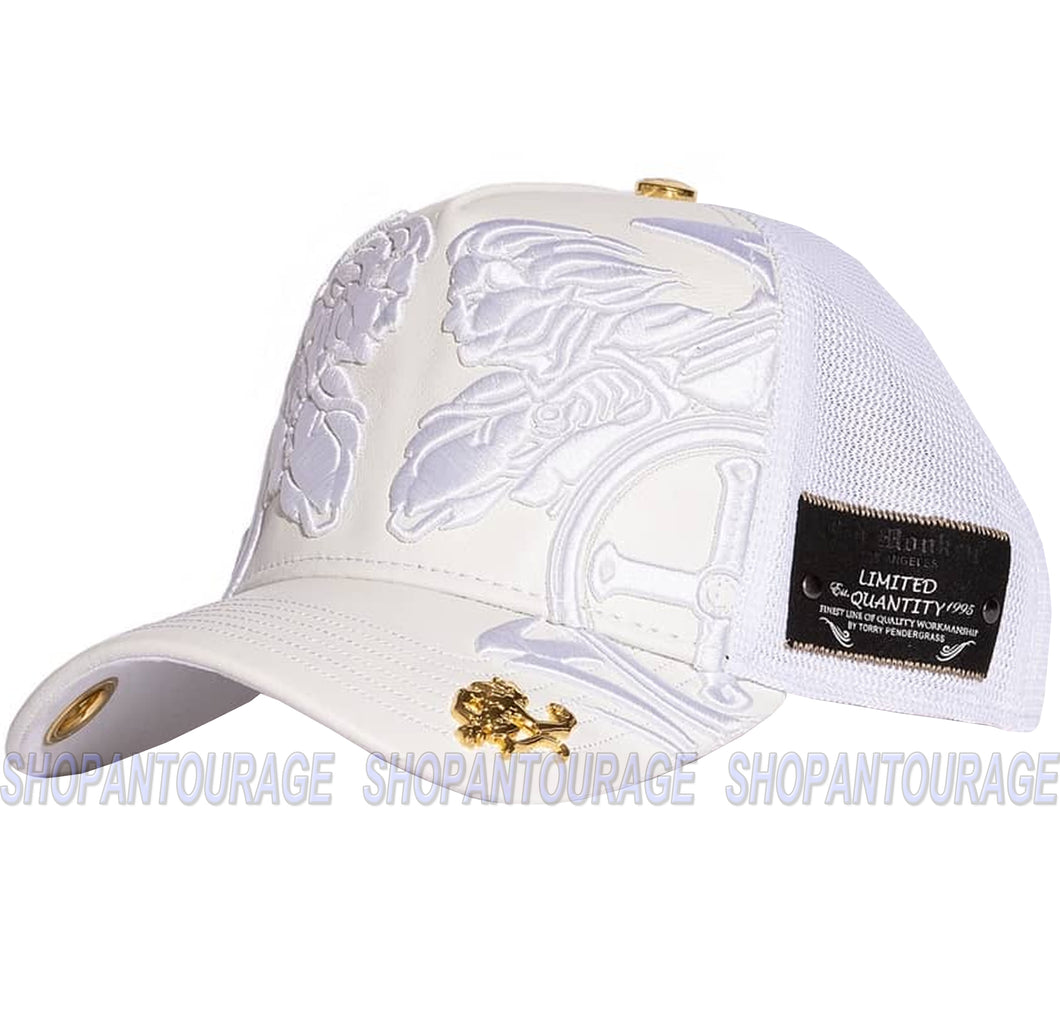 Red Monkey St. Michael The Warrior RM1373 Limited Edition Trucker Hat - White